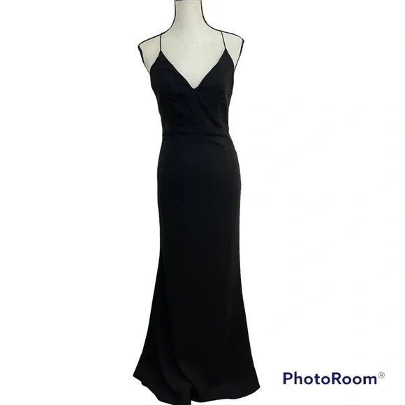 Jarlo London | Dresses | Jarlo Evening Dress Black Spaghetti Strap Event  Dress Size 4 | Poshmark